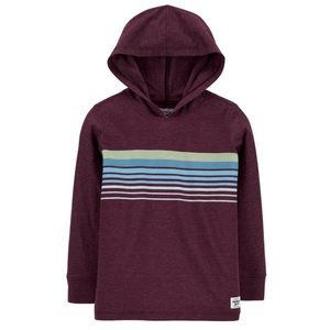 OshKosh Boys Striped Jersey Hooded Tee Shirt